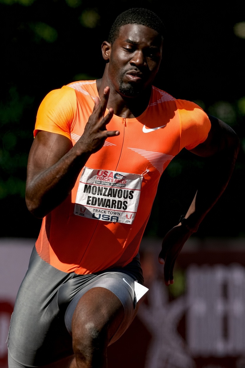 Monzavous Rae Edwards sprinting
